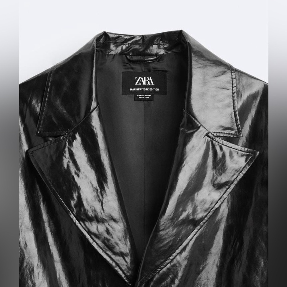 NWOT. Zara Man Limited Edition Shiny Oversized Coat. Size S. - Picture 8 of 15
